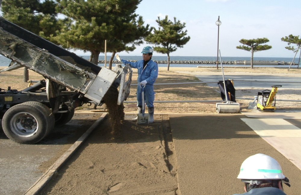 せんなん里海公園(車道)の施工写真