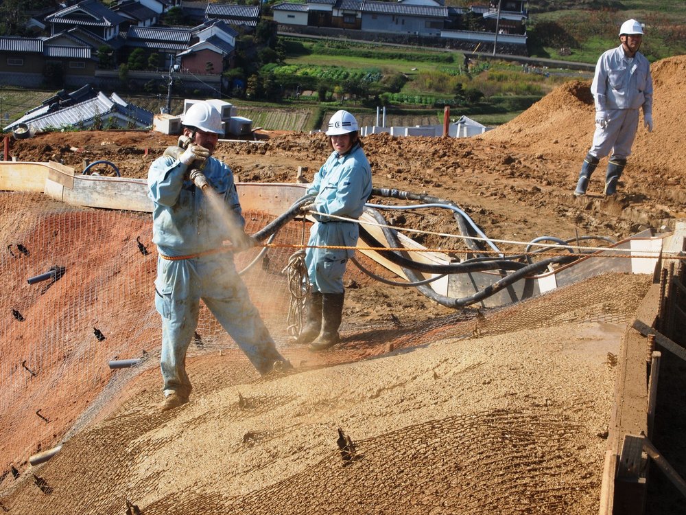 植山古墳(史跡保護)の施工写真