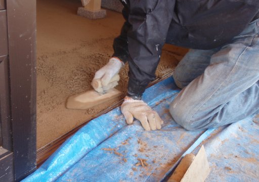 愛知万博会場(土間仕上げ)の施工写真